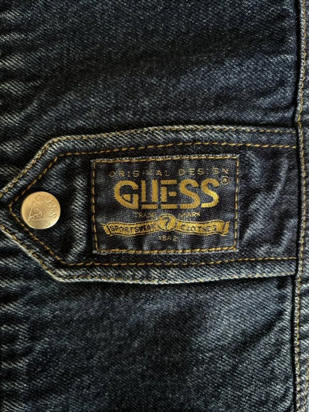 Vtg GUESS Denim Jean Placemats Lot of 3 Logo Blue Table Linens Rare Design